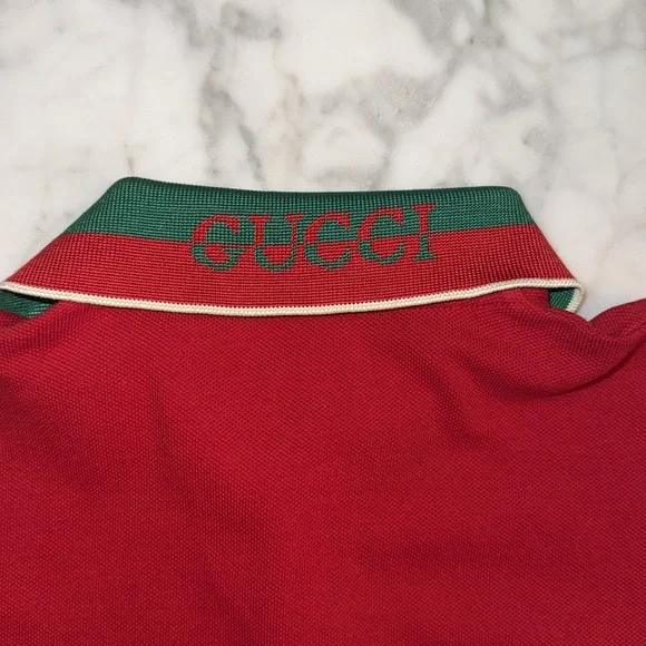 GUCCI BOYS POLO “GUCCI LOGO” COLLAR SHIRT 36M - Picture 7 of 8